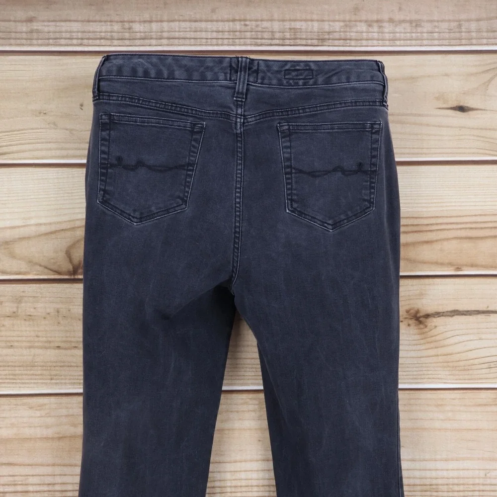 St. John's Bay Jeans Womens 14 Black Denim Straight Leg Stretch Mid Rise Pockets